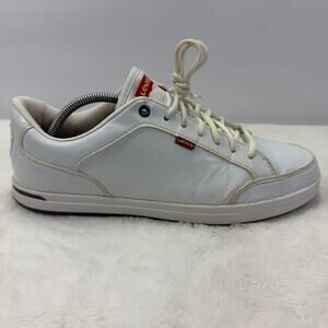 Levi’s Men’s White Faux Leather Lace Up Sneakers Casual Shoes Size 11